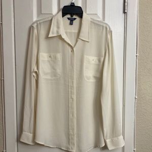 Women’s Polyester Long Sleeve Button Up Blouse